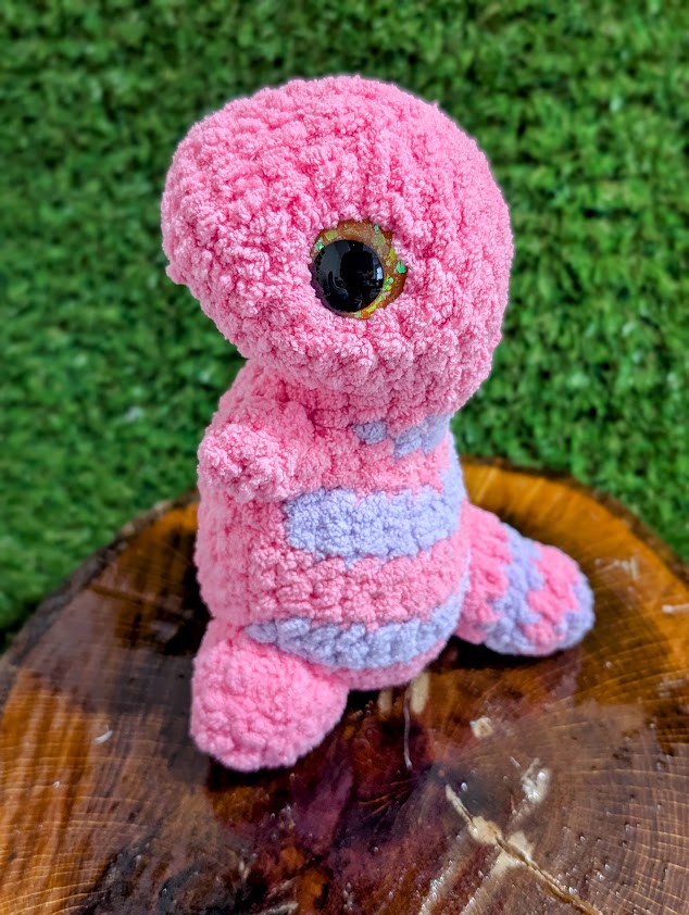 Crochet Berry Sprinkles Pink T-Rex