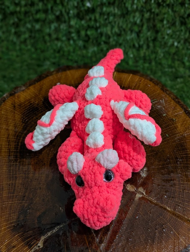Crochet Pink and White Dragon