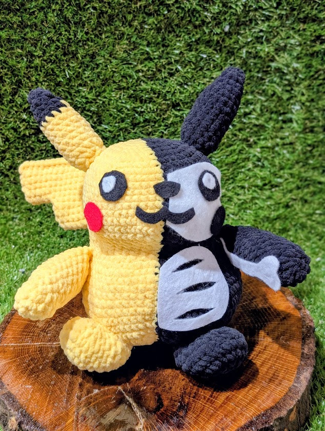 Crochet Skeleton Pikachu inspired Pokemon Plush