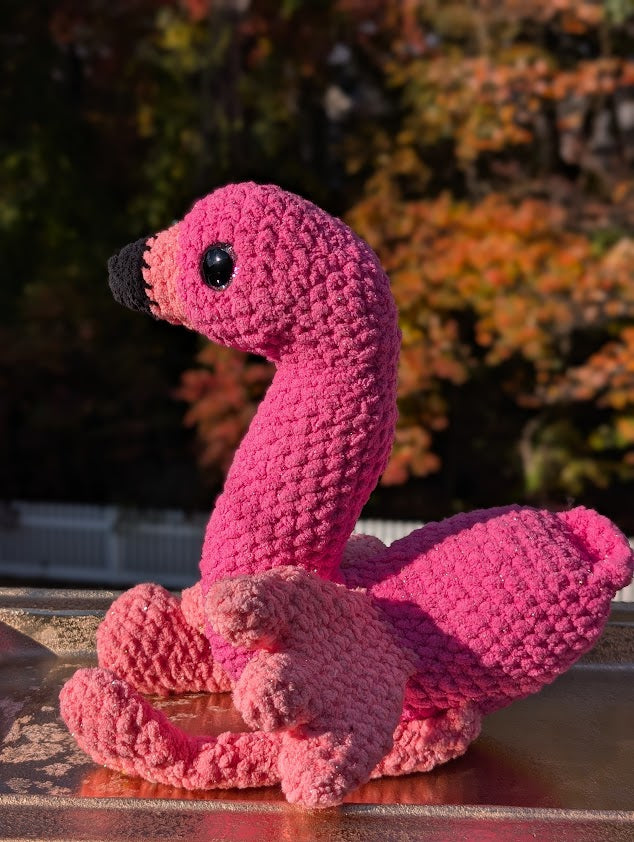 Crochet Glittery Flamingo
